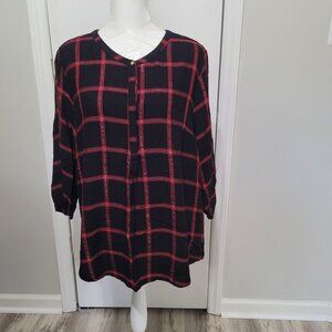 Liz Claiborne Henley Front Blouse